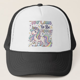 Unicorn Too Cute to Be Ordinary Premium Vector Sti Trucker Hat