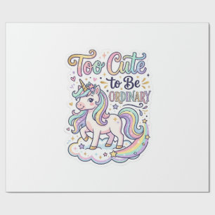Unicorn Too Cute to Be Ordinary Premium Vector Sti Wrapping Paper