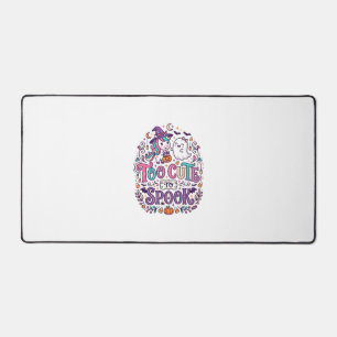 Unicorn Too Cute to Spook Colorful Marketplace Art Desk Mat