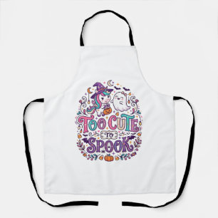 Unicorn Too Cute to Spook Colourful Marketplace Ar Apron