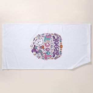 Unicorn Too Cute to Spook Colourful Marketplace Ar Beach Towel