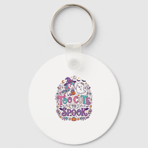 Unicorn Too Cute to Spook Colourful Marketplace Ar Key Ring