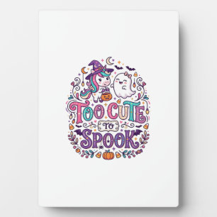 Unicorn Too Cute to Spook Colourful Marketplace Ar Plaque