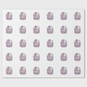 Unicorn Too Cute to Spook Colourful Marketplace Ar Wrapping Paper