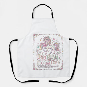 Unicorn Too Glam to Gallop Adorable Apparel Graphi Apron