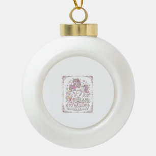 Unicorn Too Glam to Gallop Adorable Apparel Graphi Ceramic Ball Christmas Ornament