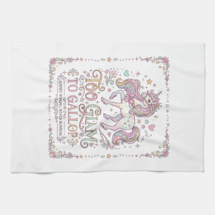 Unicorn Too Glam to Gallop Adorable Apparel Graphi Tea Towel