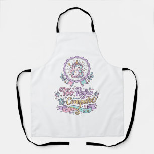 Unicorn Too Rare to Compare Cute Pastel T-Shirt De Apron