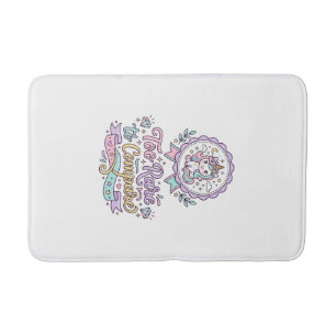 Unicorn Too Rare to Compare Cute Pastel T-Shirt De Bath Mat