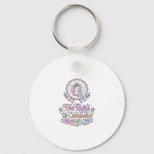 Unicorn Too Rare to Compare Cute Pastel T-Shirt De Key Ring