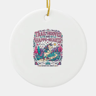 Unicorn Trail Hooves and Happy Hearts Colourful Ap Ceramic Tree Decoration