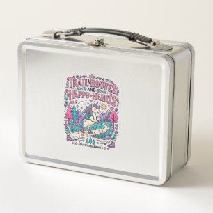 Unicorn Trail Hooves and Happy Hearts Colourful Ap Metal Lunch Box