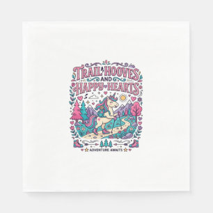 Unicorn Trail Hooves and Happy Hearts Colourful Ap Napkin