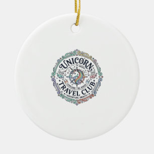 Unicorn Travel Club Original Zazzle Design_1 Ceramic Tree Decoration