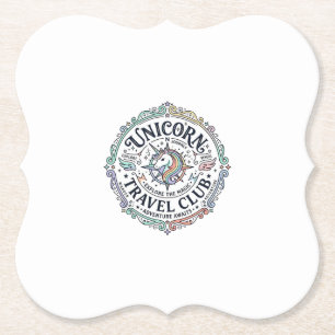 Unicorn Travel Club Original Zazzle Design_1 Paper Coaster