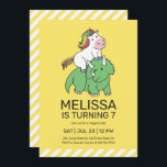Unicorn Triceratops Dinosaur Yellow Kids Birthday Invitation<br><div class="desc">Cute design for kids,  boys or girls who love unicorn,  rainbow and mythical creature. Perfect for magical theme birthday party. You can customise the wording to fit other occasions.</div>
