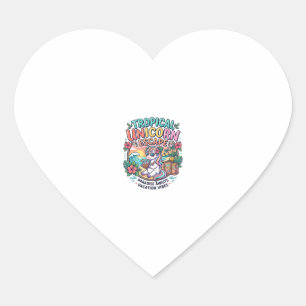 Unicorn Tropical Unicorn Escape POD Ready POD Artw Heart Sticker
