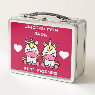 Unicorn Twin Sister  Metal Lunch Box