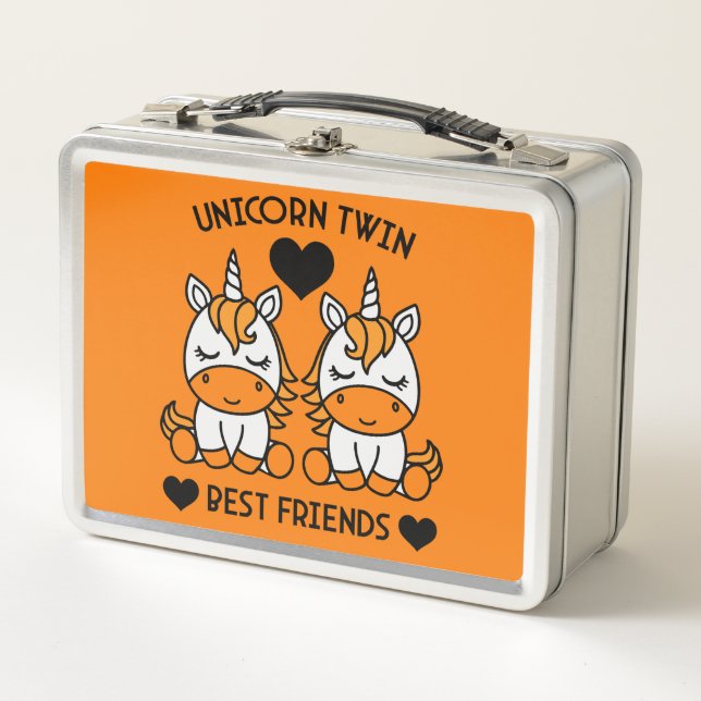 Unicorn Twin Sister  Metal Lunch Box (Front)