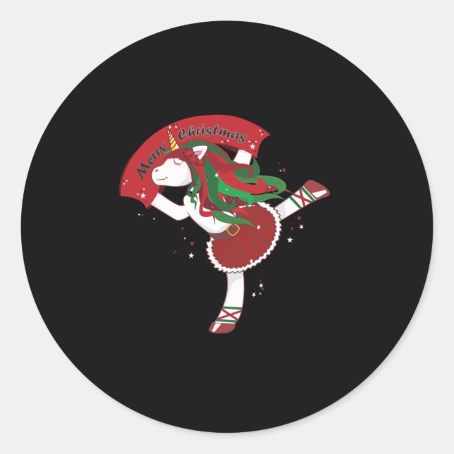 Unicorn Ugly Christmas Classic Round Sticker (Front)