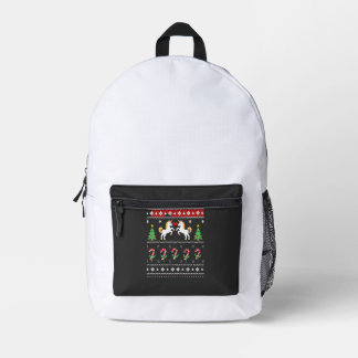 Unicorn Ugly Christmas Sweater Party T-Shirt (1) Printed Backpack
