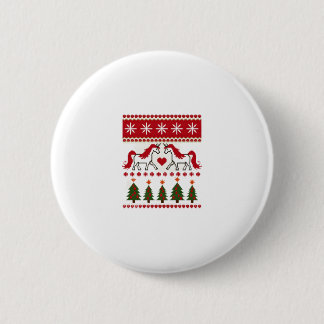 Unicorn Ugly Christmas Sweater Party T-Shirt (2) 6 Cm Round Badge