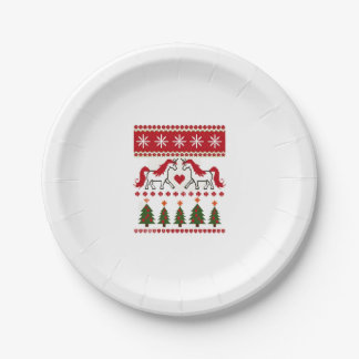 Unicorn Ugly Christmas Sweater Party T-Shirt (2) Paper Plate