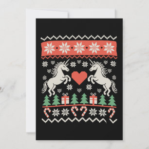 Unicorn Ugly Christmas Sweater Xmas Holiday Season Card