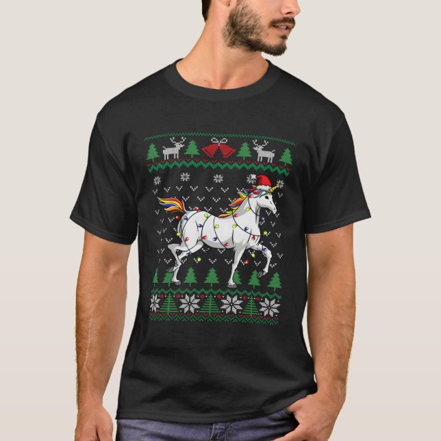 Unicorn Ugly For Christmas T-Shirt (Front)