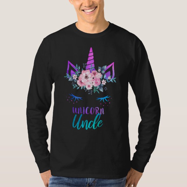 Unicorn Uncle Cute Fantasy Family Matching Tee For (Front)