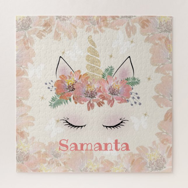 Unicorn, Unicorn Face, personalised Jigsaw Puzzle (Vertical)