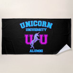 Unicorn University Beach Towel