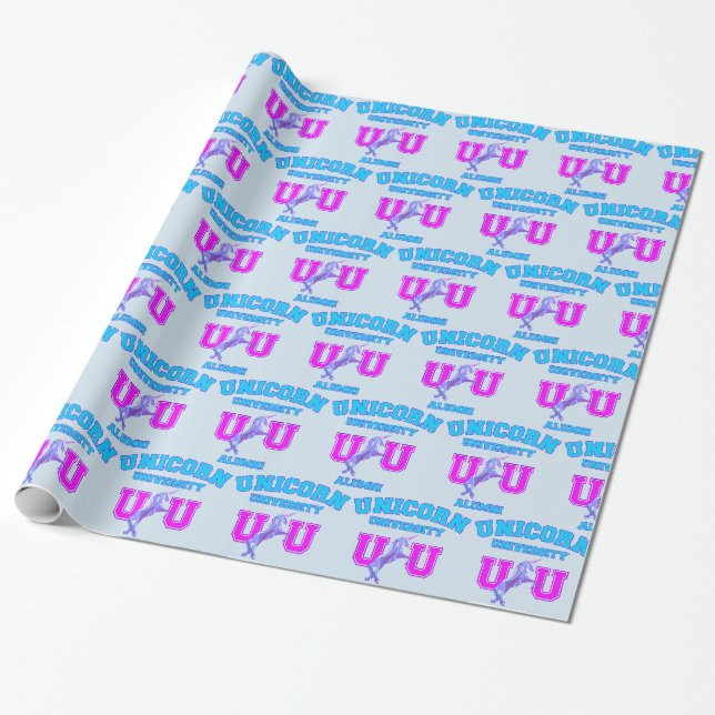 Unicorn University Wrapping Paper (Unrolled)
