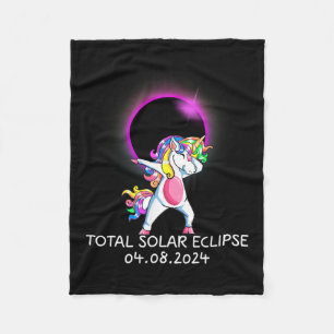 Unicorn Usa Total Solar Eclipse April 8 Fleece Blanket