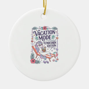 Unicorn Vacation Mode Unicorn Edition Adorable App Ceramic Tree Decoration