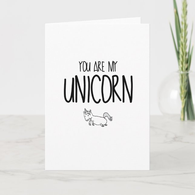 Unicorn Valentines day card (Front)