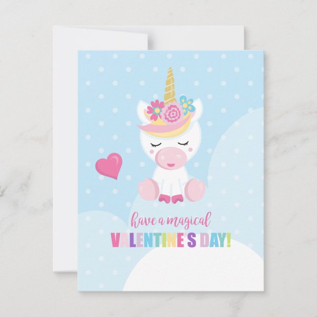 Unicorn Valentine's Day Card (Front)