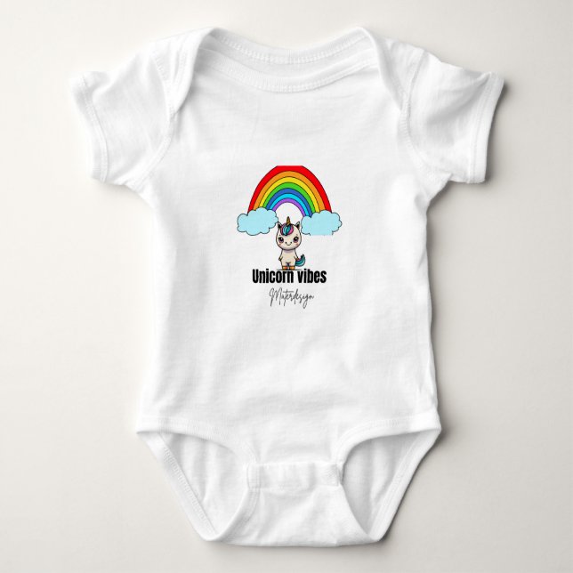 Unicorn Vibes Magic baby bodysuit #babybodysuit#ba (Front)