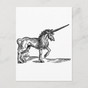 UNICORN vintage print c. 1551 Postcard