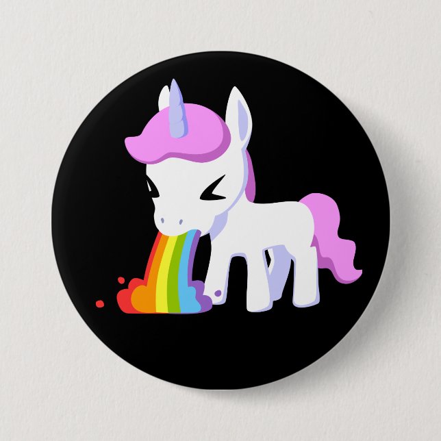 UNICORN VOMIT RAINBOW BIG BUTTON (Front)