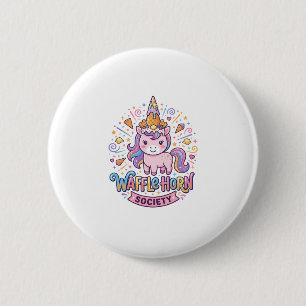 Unicorn Waffle Horn Society Print Ready Apparel Gr 6 Cm Round Badge