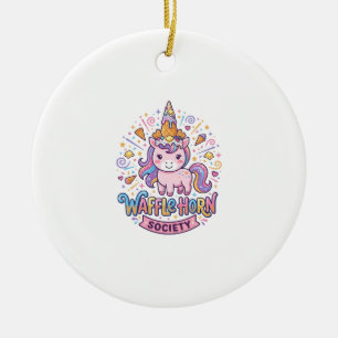 Unicorn Waffle Horn Society Print Ready Apparel Gr Ceramic Tree Decoration