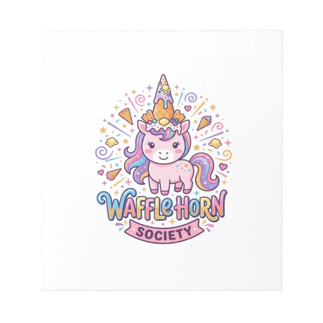 Unicorn Waffle Horn Society Print Ready Apparel Gr Notepad (Front)