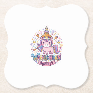 Unicorn Waffle Horn Society Print Ready Apparel Gr Paper Coaster