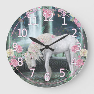 Unicorn Wall Clock, Unique Unicorn fantasy art Large Clock