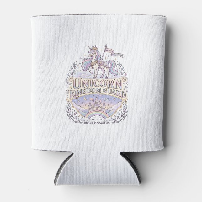 Unicorn Wanderlust Unicorn Gift Idea Vector Design Can Cooler (Front)