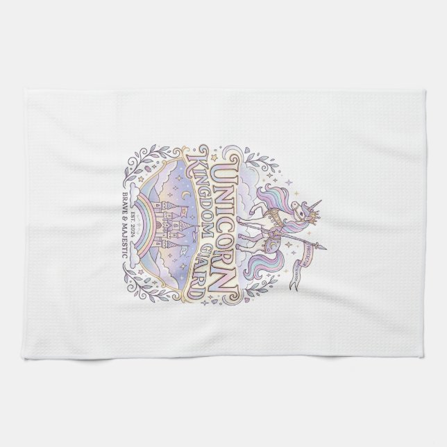 Unicorn Wanderlust Unicorn Gift Idea Vector Design Tea Towel (Horizontal)