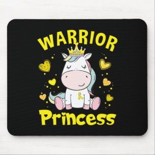 Unicorn Warrior Princess Childhood Cancer Awarenes Mouse Pad