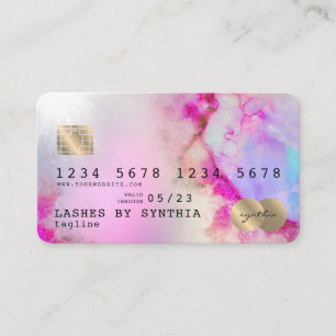 Unicorn watercolor art Credit Card Style Gold