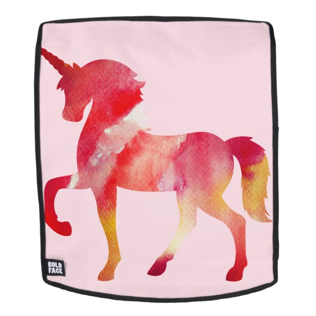 Unicorn Watercolor Art Lamp Shade Backpack (Removable Face)